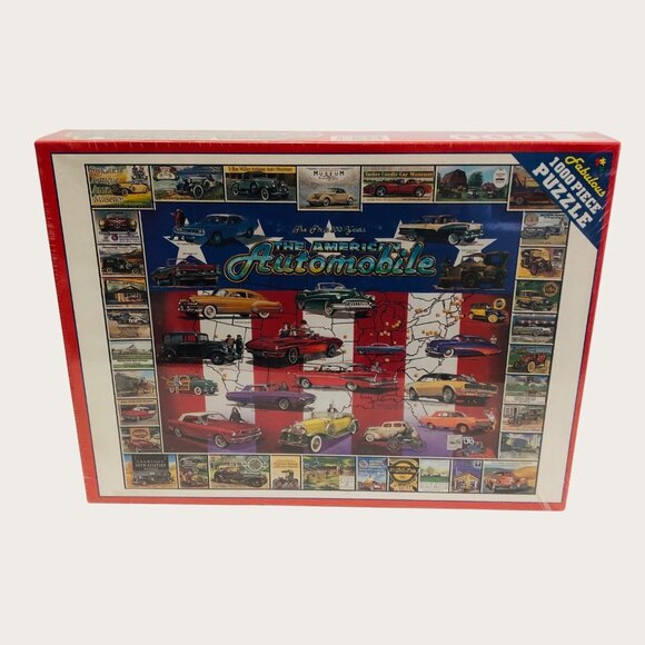 The American Automobile 1000 Piece Jigsaw Puzzle Nostalgia Cars Trucks New - Picture 1 of 5